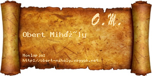 Obert Mihály névjegykártya