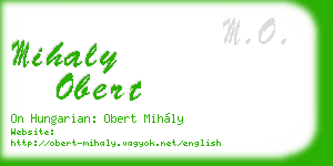 mihaly obert business card